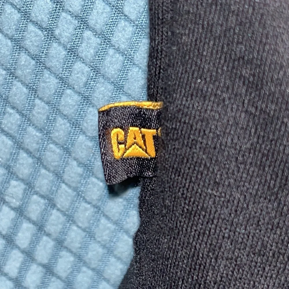 Caterpillar Child's Yellow Trademark Logo Black Pullover Hoodie size 14/16 L